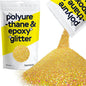 Hemway Polyurethane & Epoxy Resin Glitter 100g / 3.5oz Metallic Crystal Flake Additive for Flooring Jewelry Tumblers Glass Pigment - Microfine (1/256" 0.004" 0.1mm) - Gold Holographic