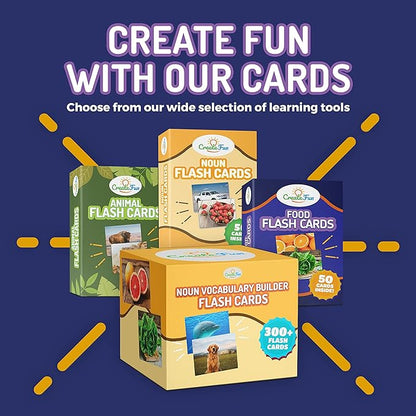 50 Food Double Sided Flash Cards - Nutritious Fruits, Heathly Vegetables, Yummy Desserts & Snacks - Educational Learning Picture Cards for Kids, Adults, Speech Therapy, ESL, ABA, Autism, Dementia