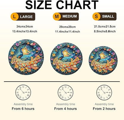 Wooden Puzzles for Adults,Peacock Puzzle, Unique Shaped Wooden Jigsaw Puzzles for Adults, Family Puzzle(13.4 * 13.4 in 300pcs)