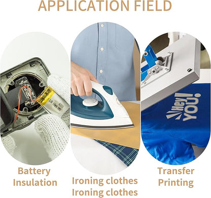 Teflon Sheets for Heat Press - 8 Pcs 16 in x 12 in Reusable and Non-Stick Teflon Paper with 8 Rolls Waterproof and Oilproof Heat Resistant Tape, No Residue with High Insulation for Printing