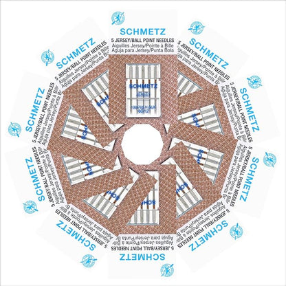 50 Schmetz Jersey Sewing Machine Needles - Size 80/12 - Box of 10 Cards