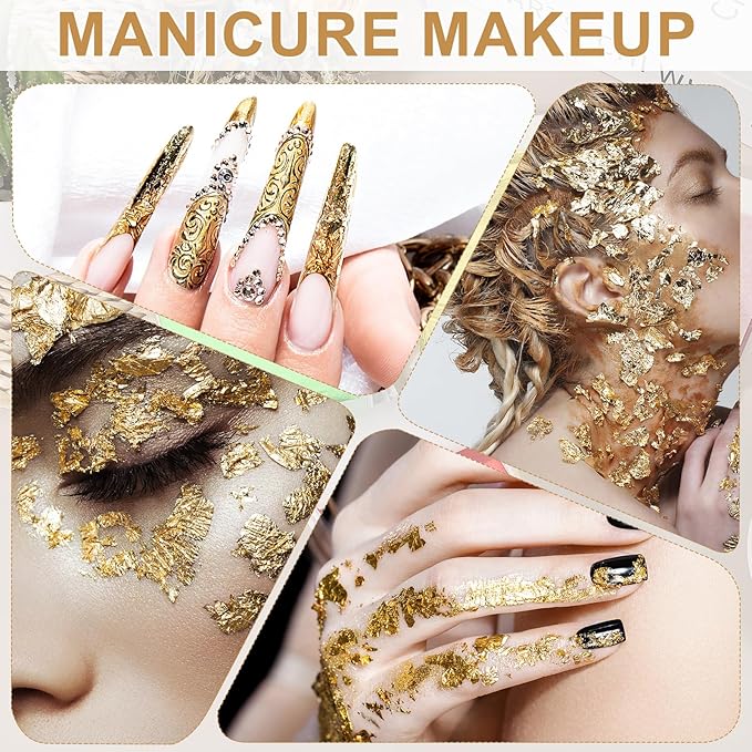 PATIKIL Gold Leaf Sheets for Art 3.7" x 3.4", 100 Pcs Gold Foil Sheet Metallic Leaf Papers for DIY Crafts Resin Furniture Nails Paintings Home Decoration, Rose Red