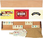 Hakan Turkish Okey Game Rummy Cube Game Rummy Cube Set with 4 Straight Wooden Racks Tile Holder and 106 Melamine Tiles Stones in Pouch