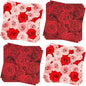 Paper Napkins 80 Pack 2 Ply Floral Beverage Luncheon Dinner Paper Napkins Rose Flower Print Disposable Napkins for Wedding Anniversary Celebrations, 6.5X6.5 Inches Folded