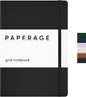 PAPERAGE Graph Paper Journal Notebook, (Black), 160 Pages, Medium 5.6 in x 8 in - 100 GSM Thick Paper – Hardcover Grid Notebook for Work or School
