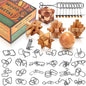 Brain Teaser Wooden Metal Puzzles - Stocking Stuffers Brain Teaser Disentanglement Iron Link Unlock Interlock Game Chinese Ring Magic Trick Toy for Party Favors Kids Adults Challenge 32pack