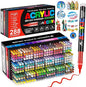 288 Colors Acrylic Paint Markers Soft Brush Tip, Water-Based Paint Pens with Automatic Ink Control System, Odorless, Waterproof, Quick-Dry, Lightfast, for Rock Painting, Canvas, Wood, Egg & DIY Crafts