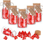 Wettarn 120 Pcs Transparent Red D4 Dice6 Pcs Pot Bottles Plastic Favor Jars with Cork Lids Healing Potion Bottles Polyhedral Dice Set for Party Favors Table Games(Novel Style)