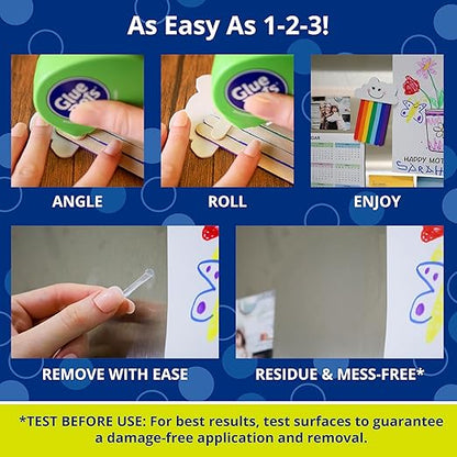 Glue Dots, Removable Dots Dot N' Go Dispenser, Double-Sided, 3/8", .38 Inch, 1200 Dots, DIY Craft Glue Tape, Sticky Adhesive Glue Points, Liquid Glue Alternative, Clear, 6 Pack