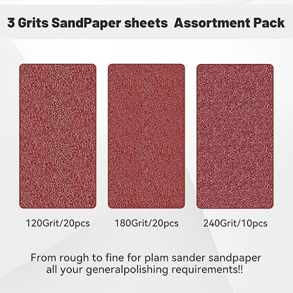 1/4 Sandpaper Sheet,4-1/2"*5-1/2" Assorted120-180-240,50PACK