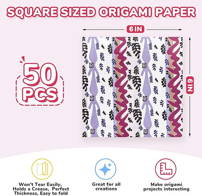 Origami Paper 6x6 Inches, 50 Sheets, Vintage Masterpiece & Impressionist Art, Mondrian Neo-Plasticism & Matisse - Fauvism,Double-Sided Folding Paper for Adult,Kids, Ideal for Scrapbooking, DIY Craft