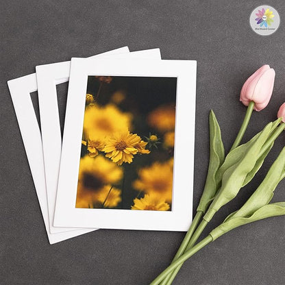Mat Board Center, Pack of 10, 5x7 for 4x6 Off White Color Mats - Bevel Cut, Acid Free, 4-ply Thickness, White Core - for Pictures, Photos, Framing