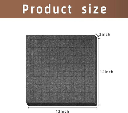 DECOHS 4 Pcs Pick and Pluck Foam Insert - 12 x 12 x 2 Inch Pre Cube Sheet Foam with Bottom Use for Board Game Box Cases Storage Drawer