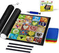 Celawork 1000 Pieces Puzzle mat roll up with Puzzle Sorting Trays,Jigsaw Puzzle Accessories for Puzzles Storage and Saver, Jigsaw Puzzle mat for Adult