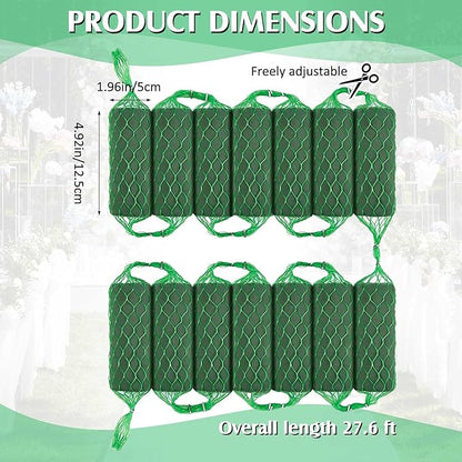 42 Pcs Floral Foam Garland 27.6ft Absorption Flower Holder Plant Foam Flower Green Sponge Foam for Wedding Arch Door Tabletop Decoration Arrangement Home Garden Craft