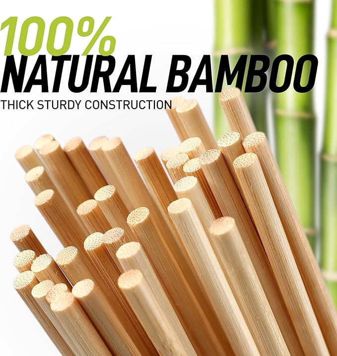 Zulay 120 Pack Bamboo Wooden Skewers - 17.5" Marshmallow Roasting Sticks & Barbeque Skewers For Campfire - Authentic Bamboo Sticks & Smores Sticks For Grilling Hotdogs, Kabobs, BBQ, & More