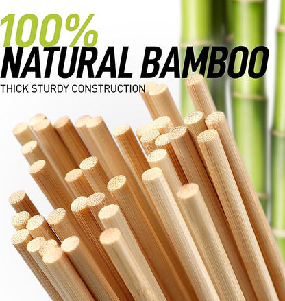Zulay Kitchen Authentic Bamboo Skewers - 100, 12" Roasting Sticks - 5mm Heavy-Duty Bamboo Skewers - Thick Bbq Sticks - Ideal for Grilling & Camping