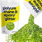 Hemway Glitter for Resin 100g Lime Green Metallic Crystals for Epoxy Craft Super Chunky Flakes Tumblers Wax Melt