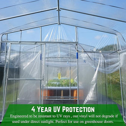 Farm Plastic Supply - Clear Vinyl Sheeting - 15 Mil - (4'6" x 20') - Vinyl Plastic Sheeting, Clear Vinyl Sheet for Storm Windows, Covering, Protection, Tablecloth Protector