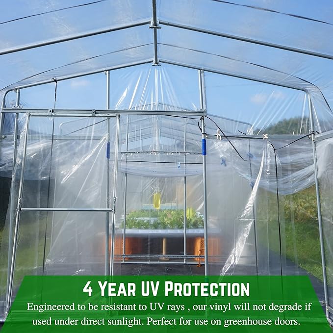 Farm Plastic Supply - Clear Vinyl Sheeting - 15 Mil - (4'6" x 3.5') - Vinyl Plastic Sheeting