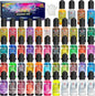FansArriche Alcohol Inks for Resin, 48 Colors High Concentrated Alcohol Ink Set for Epoxy Resin, Alcohol-Based Resin Ink for Coasters, Fluid Painting Crafts, Tumbler Making, 10 ml Each