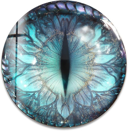 My Photostation.com 15.8''(40cm) Diameter Mystical Dragon Eye Round Glass Wall Art Tempered Glass Printing Wall Decor Large Wall Art Wall Hangings