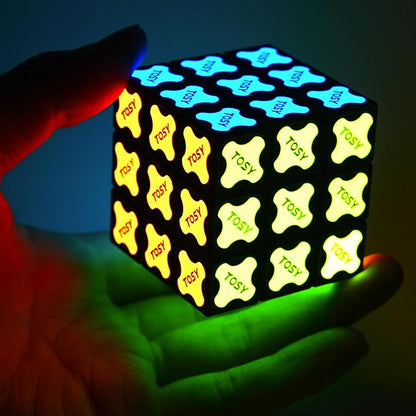 TOSY Magnet Cube 3x3 - 240 Magnets, 30 Blocks, 7 in 1: Puzzle Cube Game, Creative Building Blocks, Transformable Fidget Spinner, Infinity Cube, Magnet Tiles, UV Flashlight, Glowing STEM Toy, 2-Pack