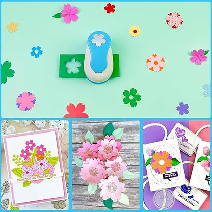 Flower Hole Punch for Craft Size Out 1-Inch, Cherry Blossoms Paper Punch Shapes, Craft Lever Handmade Paper, Tool Flower for Scrapbook, Festival Cards, DIY Arts