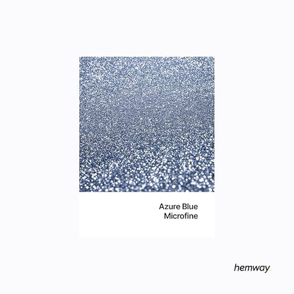 Hemway Polyurethane & Epoxy Resin Glitter 100g / 3.5oz Metallic Crystal Flake Additive for Flooring Jewelry Tumblers Glass Pigment - Microfine (1/256" 0.004" 0.1mm) - Azure Blue