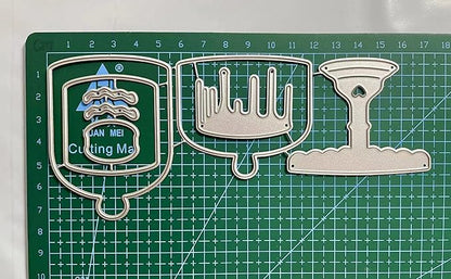 Mvchifay Cutting Dies Happy Birthday Holiday Thanks Greetings Metal Stencils Scrapbooking Tool Love Heart DIY Carbon Steel Embossing Template for Paper Card Making (Cake-7.4x17.2cm)