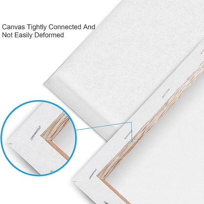 ESRICH 40Pack Stretched Canvas for Painting 8x10, Blank White Canvases for Painting - Primed Cotton, Art Canvases for Oil, Acrylic & Watercolor Paint.