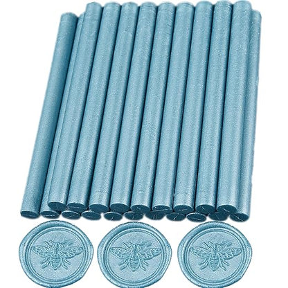 Wax Seal Sticks Blue, ONWINPOR 20pcs Glue Gun Wax Sealing Sticks for Wax Seal Stamp, Mini Sealing Wax Sticks Suit for 0.28''Glue Gun (Blue)