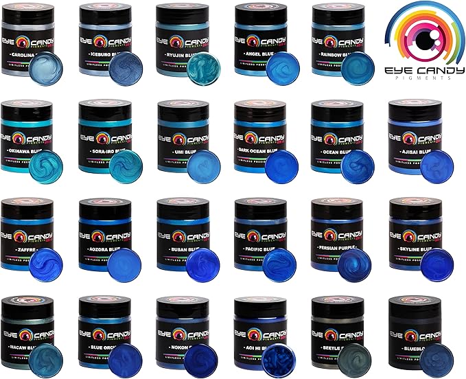 Eye Candy Pigments Premium Blue Mica Powder - Ajisai Blue (50gr) - for Epoxy, Resin, Soap, Paint, Woodworking, Acrylic Pouring, Bath Bombs, Fishing Lures - DIY Arts and Crafts Additive