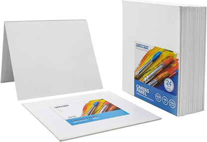 FIXSMITH Canvas Boards for Painting 8x10 Inch, Super Value 24 Pack Paint Canvases, White Blank Canvas Panels, 100% Cotton Primed, Painting Art Supplies