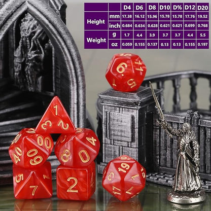 Coyeekn DND Dice Sets, 10 X 7 Sets (70 Pieces) Polyhedron Dice for Dungeons and Dragons RPG MTG D&D Tabletop Game with 1 Big Pouch D4 D8 D10 D12 D20