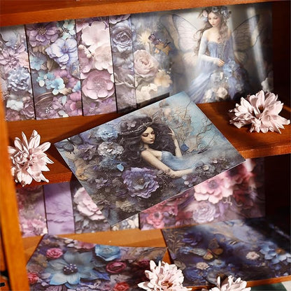 Colorful Flower Scrapbook Paper Set, 180 PCS Vintage Ephemera Pack for Junk Journaling, Scrapbooking, Crafting, DIY Projects, Diaries, and Art Supplies