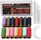 0.55 mm Round Waxed Thread, 14 Colors 76 Yards Spool Wax Coated String, Leather Sewing Waxed Thread for Sewing, Stitching, Beading, Bookbinding, Bracelet, Braiding