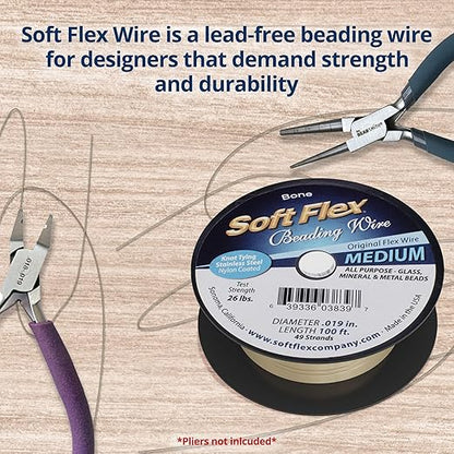 Soft Flex 49 Strand Beading Wire - Medium 0.19 Diameter - 100 Feet Nylon Design Wire