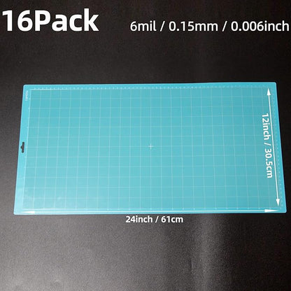 16PCS 6 Mil Blank Mylar Stencil Sheets,12 X 24 inch Clear Plastic Sheets, Clear Acetate Sheets for Cricut Crafts, Clear Plastic Sheets for Crafts and Cutting Machine (6 Mil)