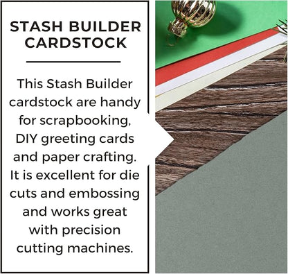 PA Paper Accents Stash Builder Cardstock 8.5" x 11" Storm Blue, 65lb colored cardstock paper for card making, scrapbooking, printing, quilling and crafts, 25 piece pack