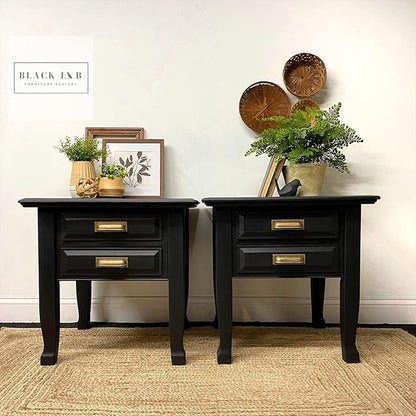Dixie Belle Paint Company Chalk Finish Furniture Paint - Caviar (8oz) - Matte Black Chic Chalk Mineral DIY Furniture Paint