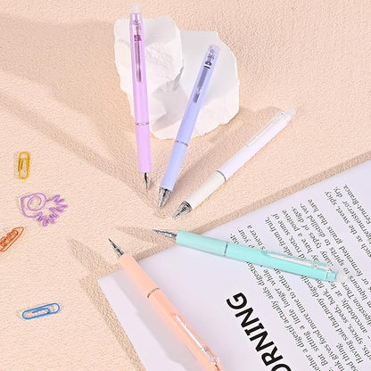 Temiary 10 Pcs Retractable Erasable Gel Pens, Fine Point 0.5 mm, Make Mistakes Disappear, Smooth Writing Gel Pen with Eraser for Journaling Note Taking Marking Planner Crossword Puzzles (Black Ink)