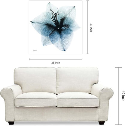 Empire Art Direct Frameless Free Floating Tempered Glass Panel Graphic Wall Art Ready to Hang, 38" x 38", Glacial Amaryllis