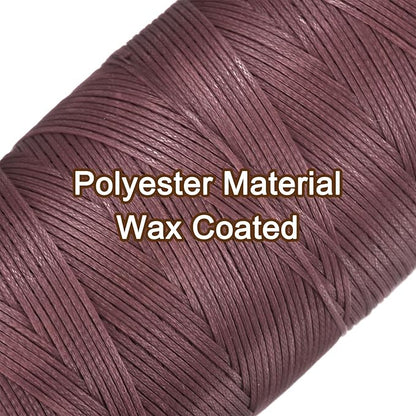 uxcell 150D 0.8mm Flat Waxed Thread 284 Yards Polyester Leather Sewing Waxed String Hand Stitching Waxed Cord for Leather Stitching Sewing Bookbinding DIY Craft Brick Red