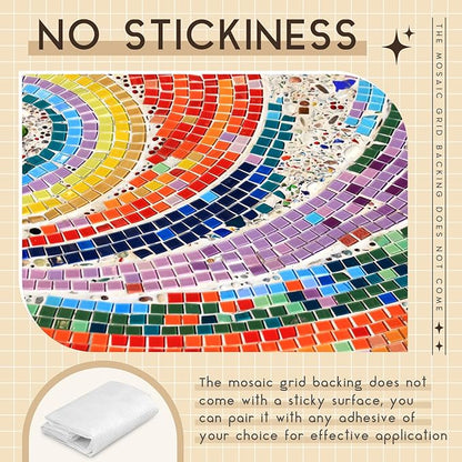 36" X 76" Mosaic Mesh for Back Mounted Tile Fiberglass Mosaic Mesh Backing Boast for Tile Installation Supplies Tools (Non Sticky)