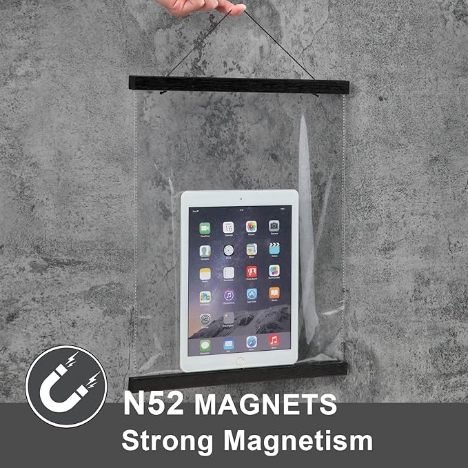 WITCOLOR Magnetic Poster Hanger Frame, Black Magnet Poster Frames 9x11 9x27 9x12 9x13 Poster Holder for Paintings, Photos, Maps, Scrolls, Picture, Canvas Works and Christmas Prints