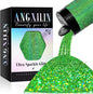 Holographic Fine Glitter for Epoxy Resin DIY Craft,ANGXILIN High Capacity 260g Shaker Bottle Fine Glitter for Nail Art Face Body Make Up,Tumblers Earrings Jewelry Making Fine Glitter (Laser Green)