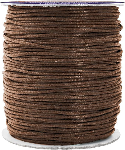 Mandala Crafts 1.5mm 109 Yards Dark Brown Cotton Waxed Cord for Jewelry Making Bracelet Cord Waxed String - Beading String Thread Jewelry Cords for Necklaces String