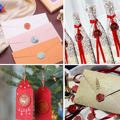 Gold Sealing Wax Sticks, WASOHLING 20Pcs Glue Gun Wax Seal Sticks for Wax Seal Stamp, Metallic Gold Wax Seals for Christmas Wedding Invitation Envelope Letter Seals, Craft Adhesive (Mini Size)