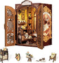 Fsolis Book Nook Kit, DIY Miniature Dollhouse Kit 3D Puzzles for Adults and Beginners, 127 Wooden Pieces, Tiny House Mini Booknook Craft Bookshelf Decor, Gifts for Women Book Lovers(Bookshop Memory)